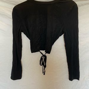 Black backless top